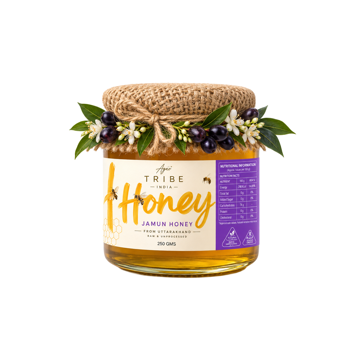Agro Tribe Jamun Honey 250g jar