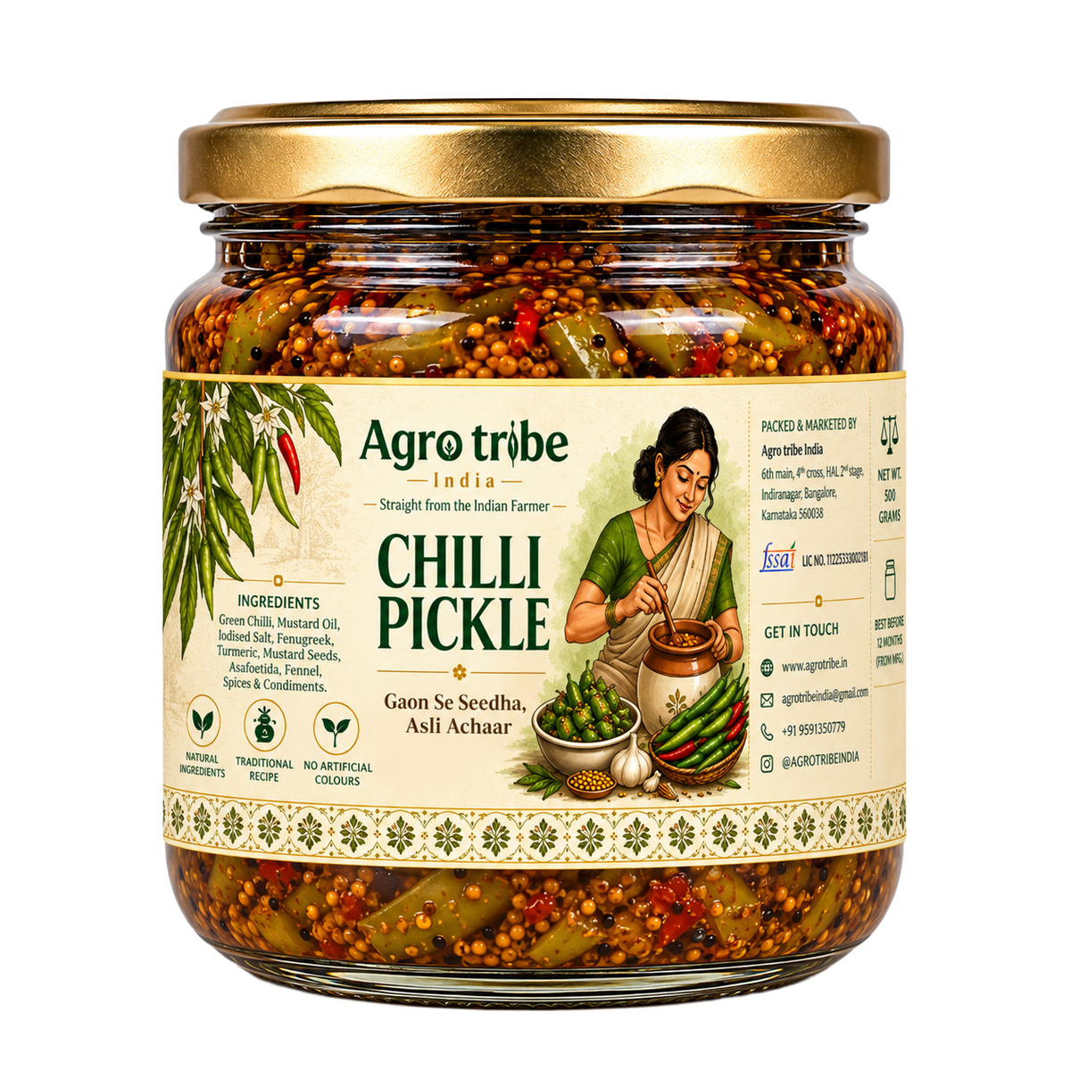 Agro Tribe Chilli Pickle 350g