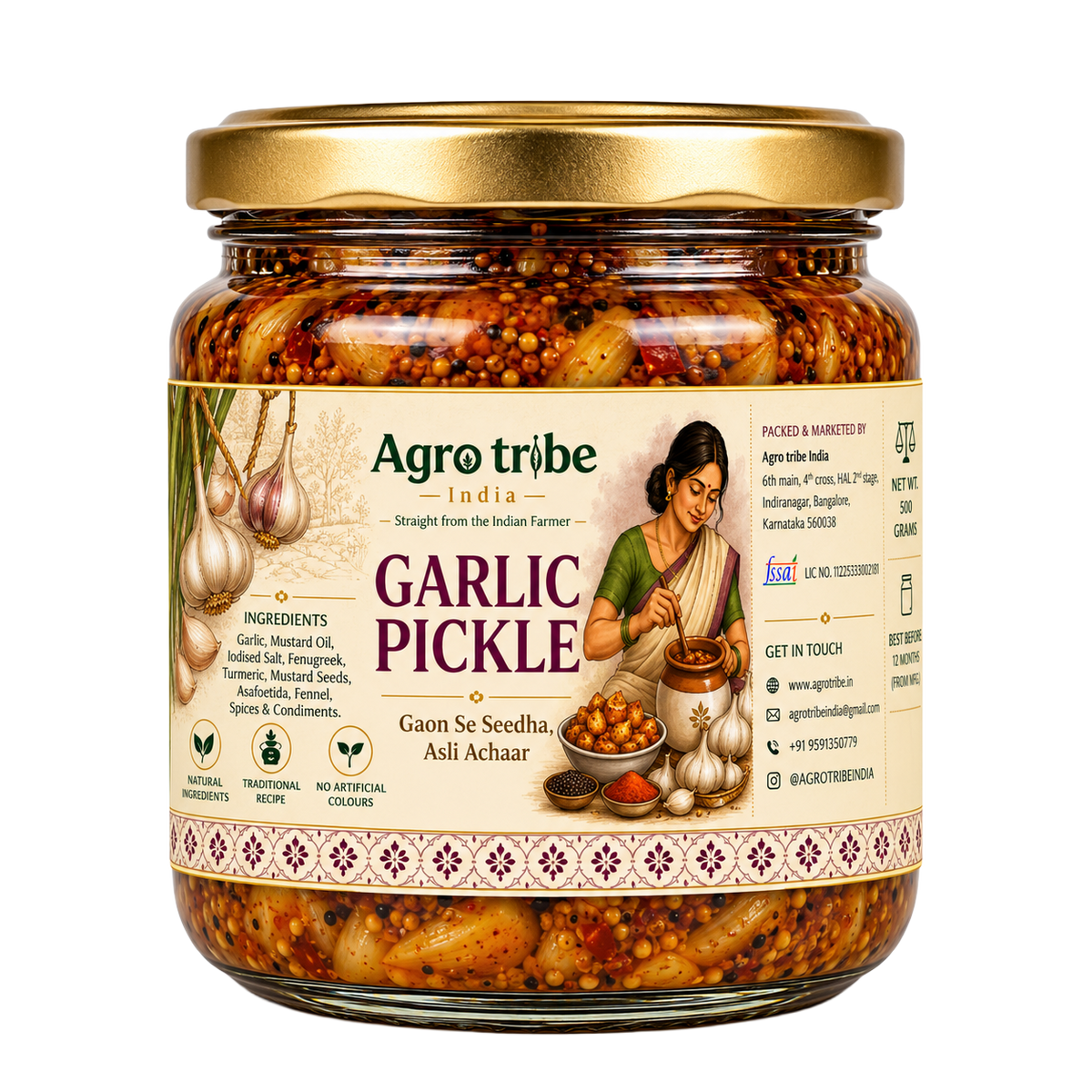 Agro Tribe Garlic Pickle 350g