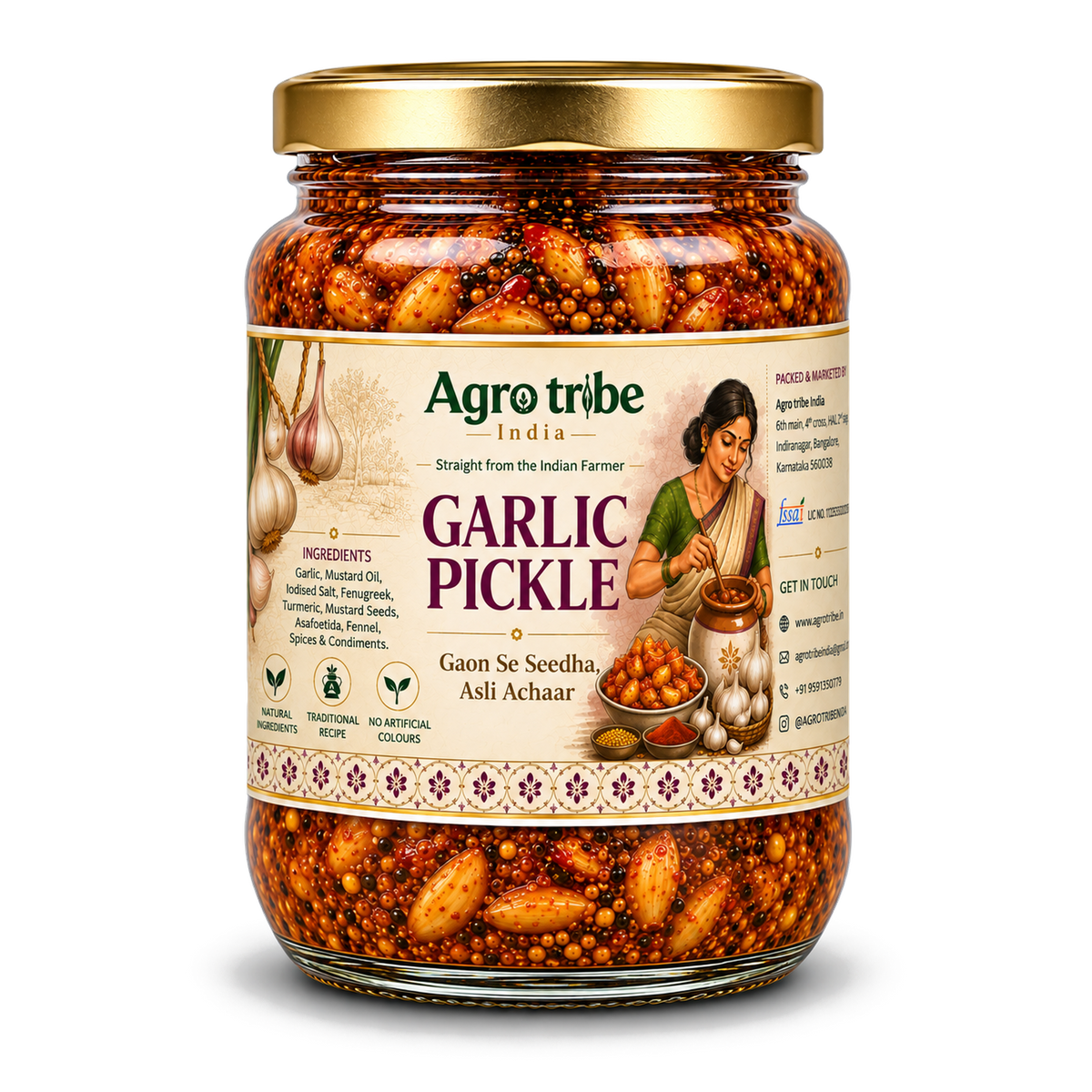 Agro Tribe Garlic Pickle 500g