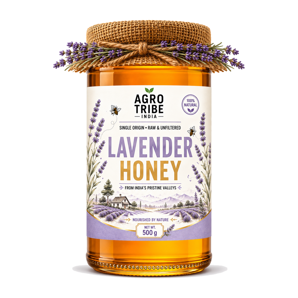 Agro Tribe Lavender Honey 500g jar