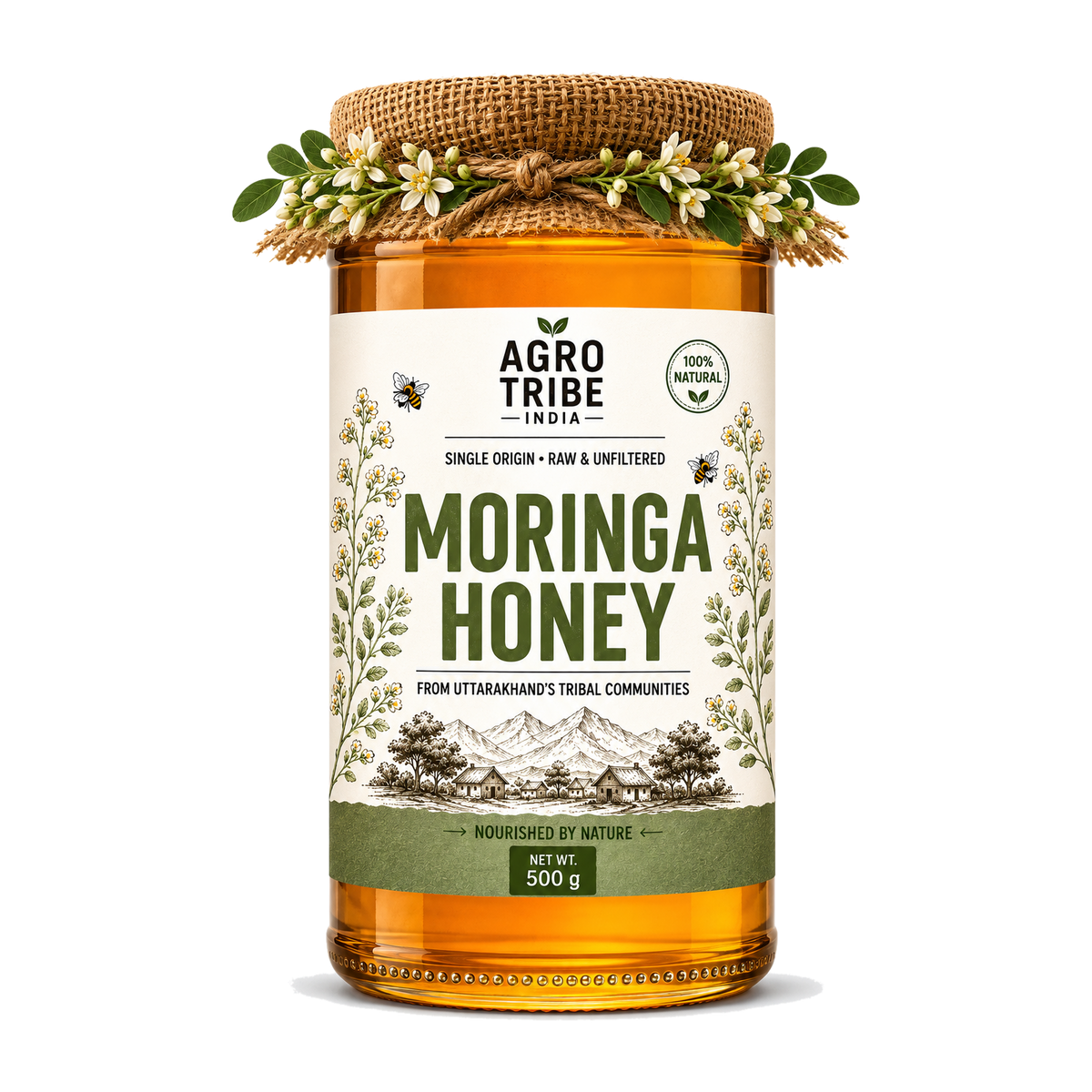 Agro Tribe Moringa Honey 500g jar