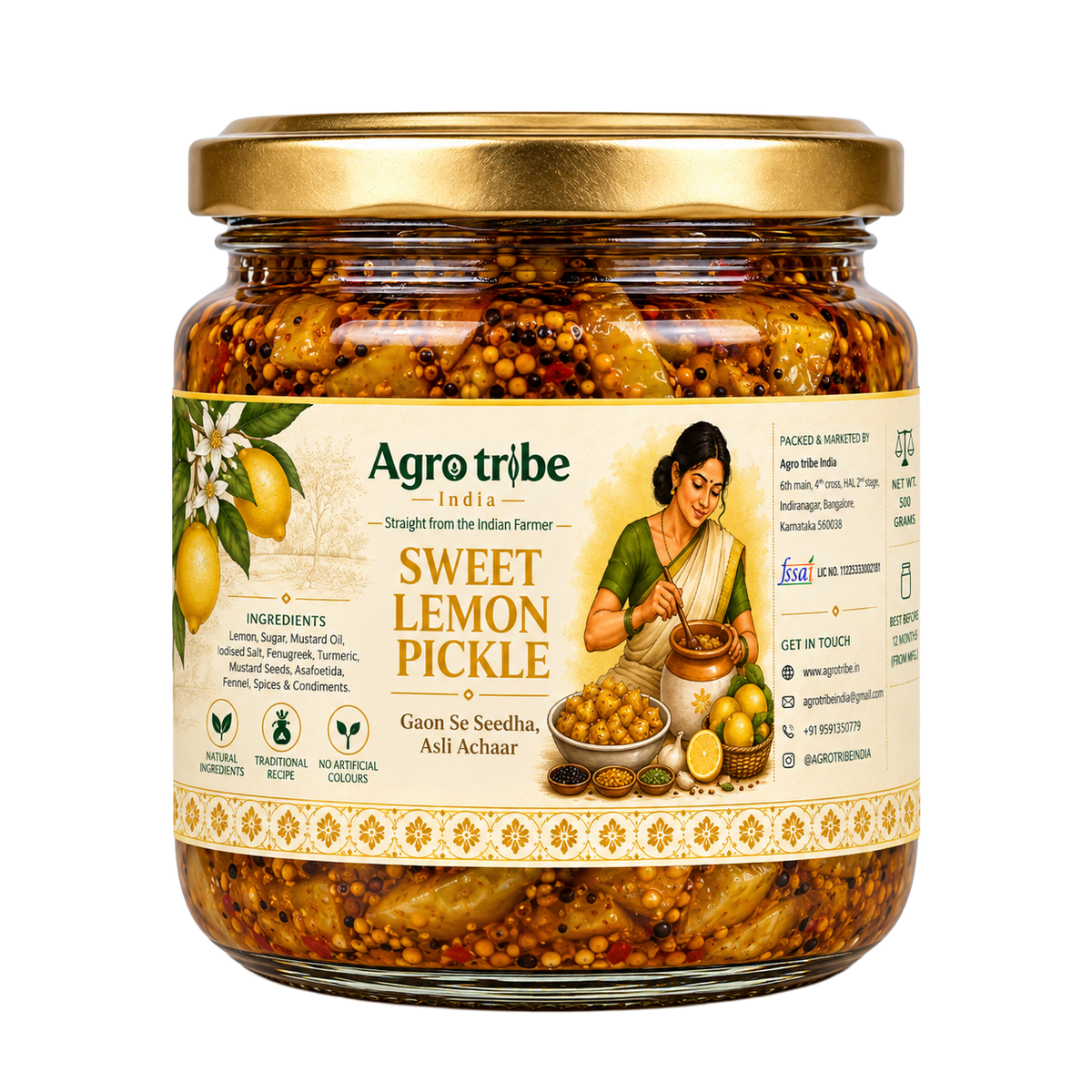 Agro Tribe Sweet Lemon Pickle 350g