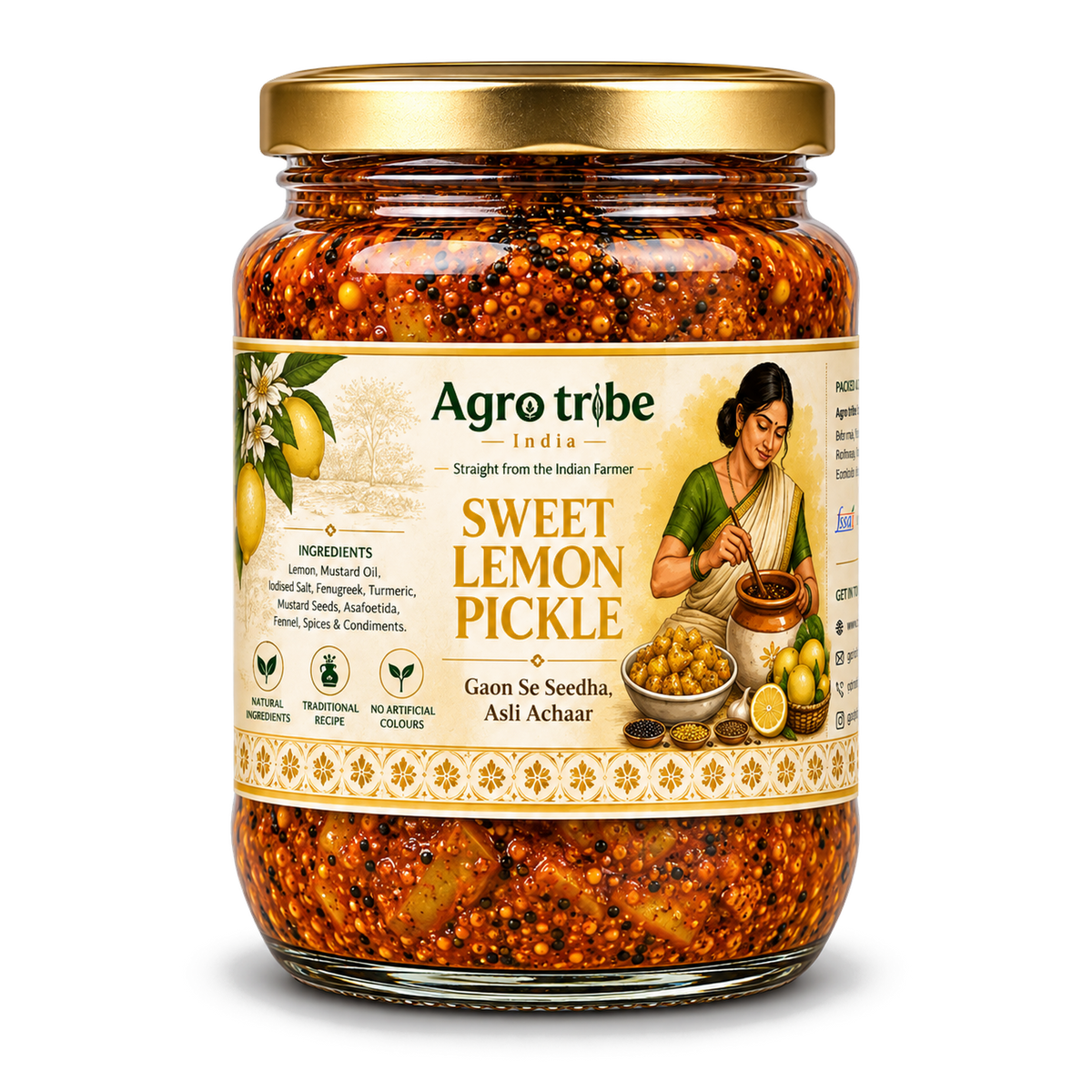 Agro Tribe Sweet Lemon Pickle 500g