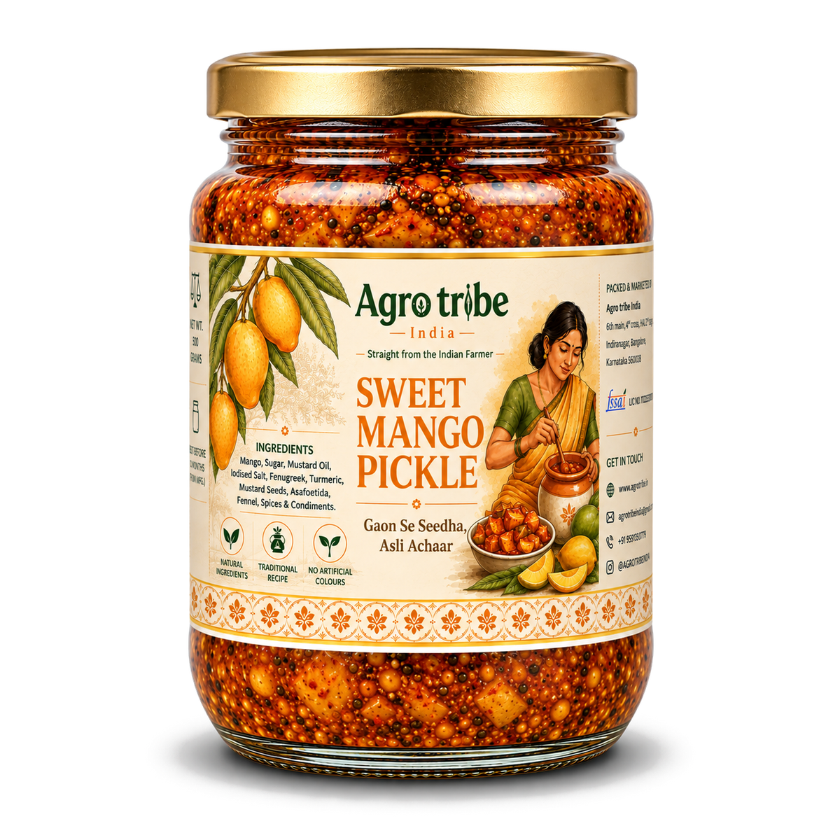 Agro Tribe Sweet Mango Pickle 500g