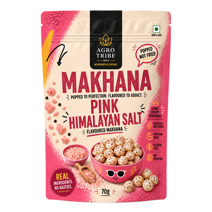 Agro Tribe Pink Himalayan Salt Makhana 70g front pouch