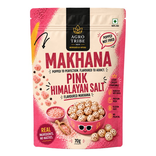 Agro Tribe Pink Himalayan Salt Makhana 70g front pouch